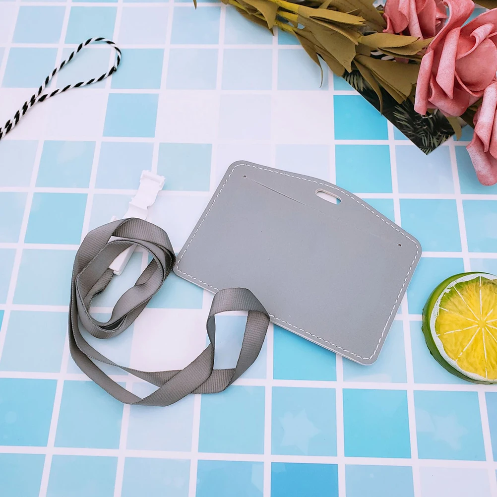 

5pcs Waterproof Id Badge Holders Plastic Badge Holders With Lanyard Name Tag Case For Office School Travel