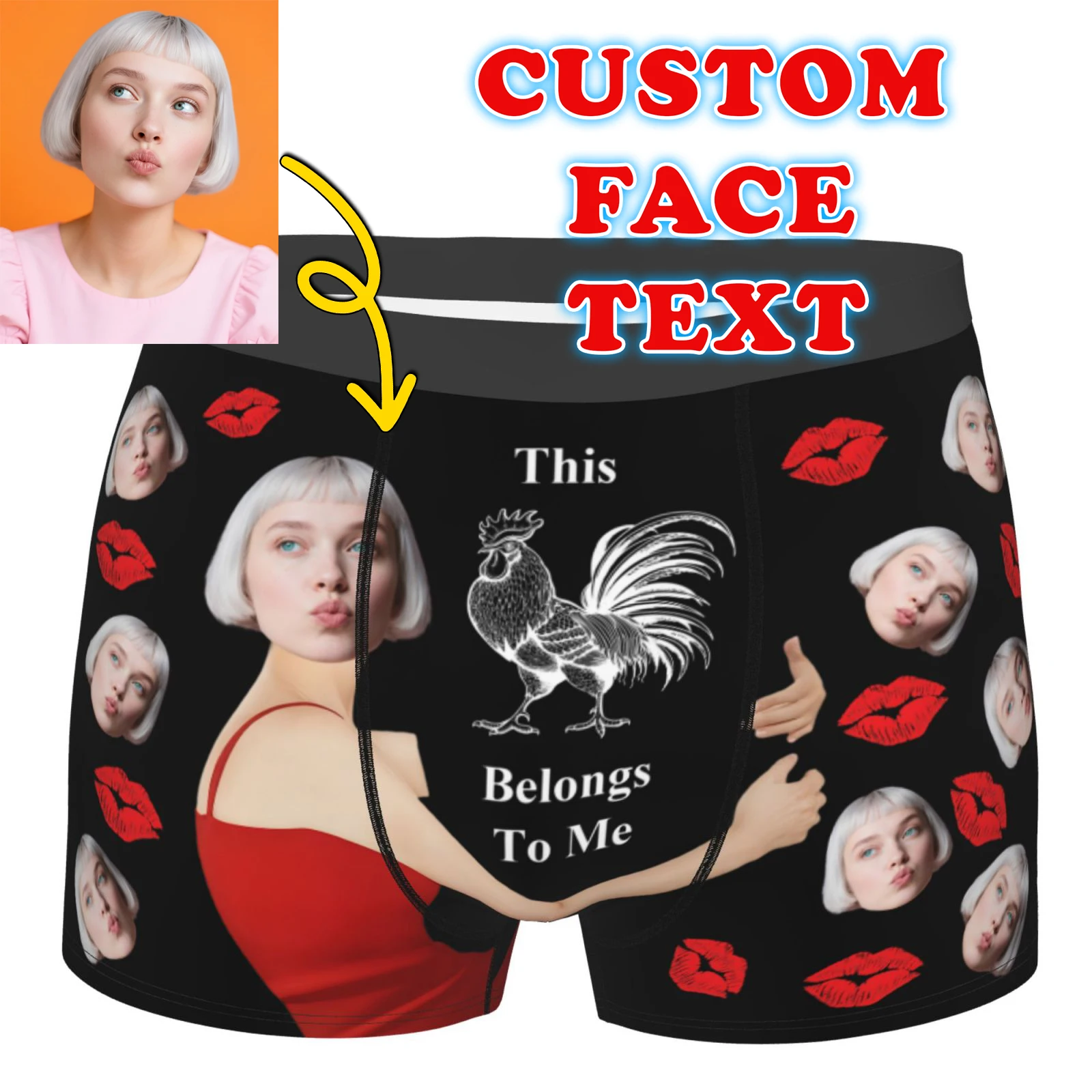 

Personalized Custom Boxers Shorts Men For Husband Boyfriend Valentine's Birthday Gift Photo Face Customized Briefs Underwear