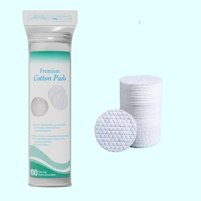 100 Uds. Almohadillas desmaquillantes suaves y transpirables de doble cara con textura de algodón, limpieza Facial suave, cuidado diario de la piel, todos los esquiar