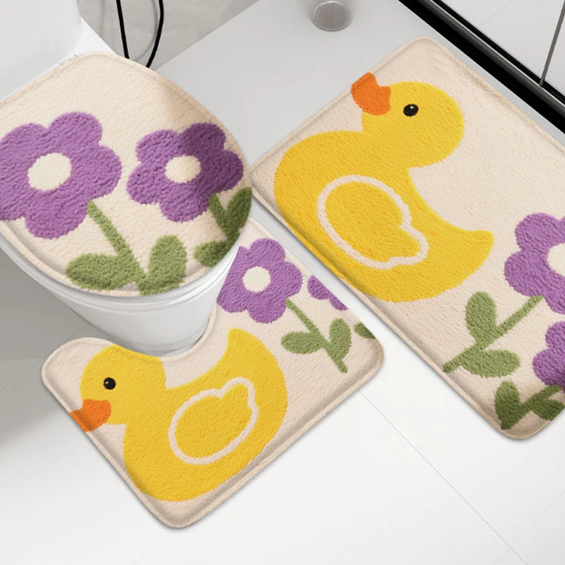 

Yellow Duck Bathroom Mat Non Slip Shower Carpet Bathtub Absorbent Foot Mat Door Floor Mat