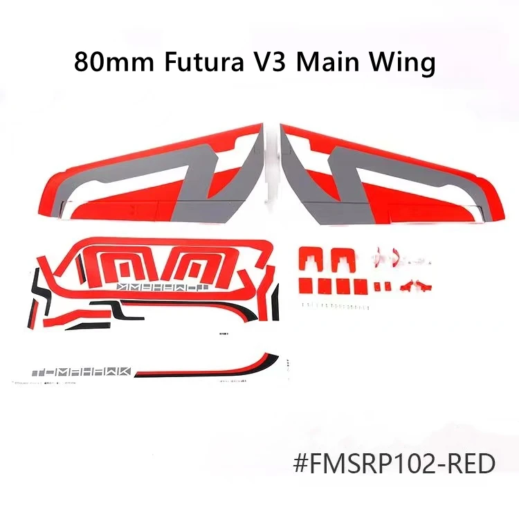 FMS 80mm Ducted Fan EDF Jet Futura V2 V3 Fuselage Main Wing EPO Foam RC Airplane Model Plane Aircraft Avion pare Parts