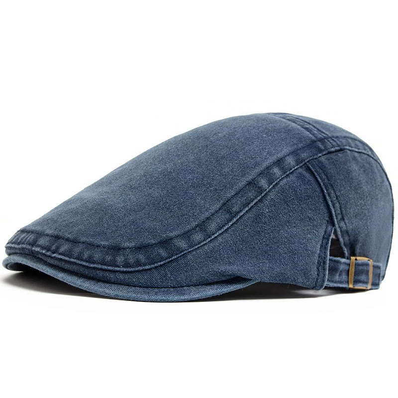 Unisex Vintage Washed Cotton Flat Cap Adjustable Ivy Newsboy Hat for Men Women Casual Streetwear Travel Daily Wear Party Cap