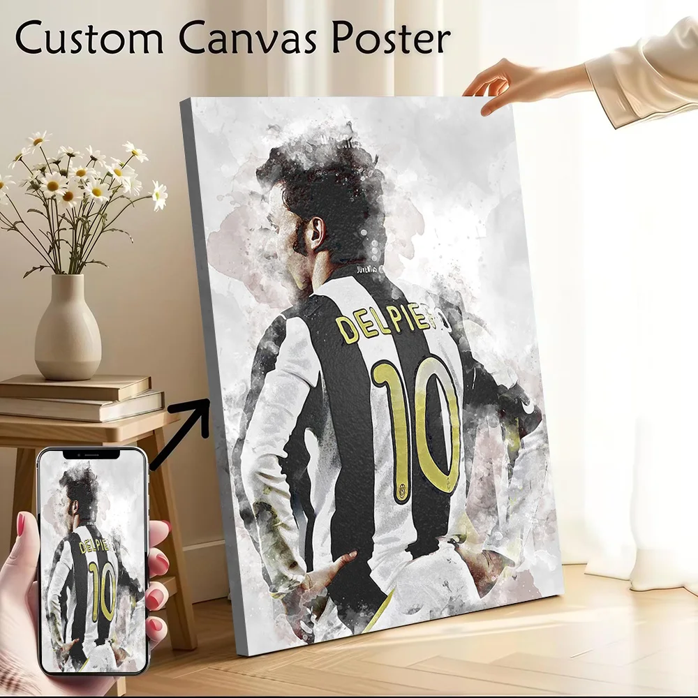 Alessandro Del Piero Printed Canvas Poster Custom Pictures Wall Art Canvas Painting for Home Decorations Gamer Decoration Room