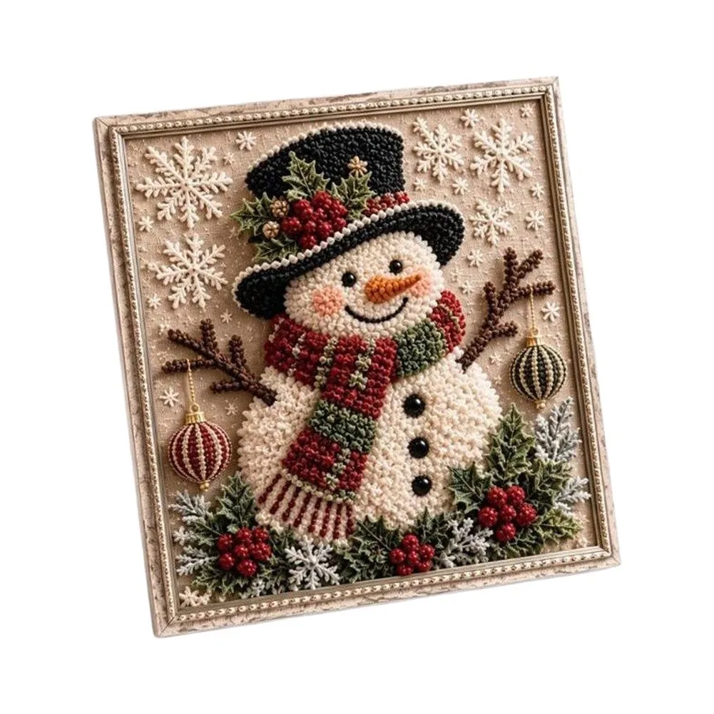 Festive Needle Felting Fabric Art Set with Felting Needles Wool Roving and Illustrated Guide for Adults and Teens