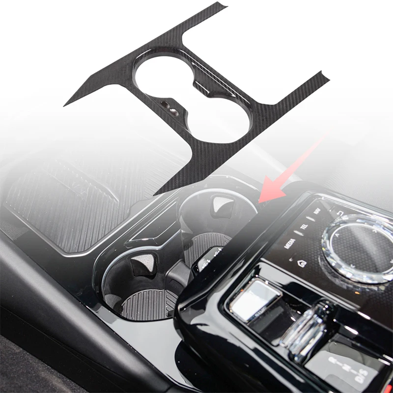 For BMW 5 Series G60 2024 2025 Real Carbon Fiber Car Center Control Tea Cup Holder Panel Decorative Sticker Interior Accessories