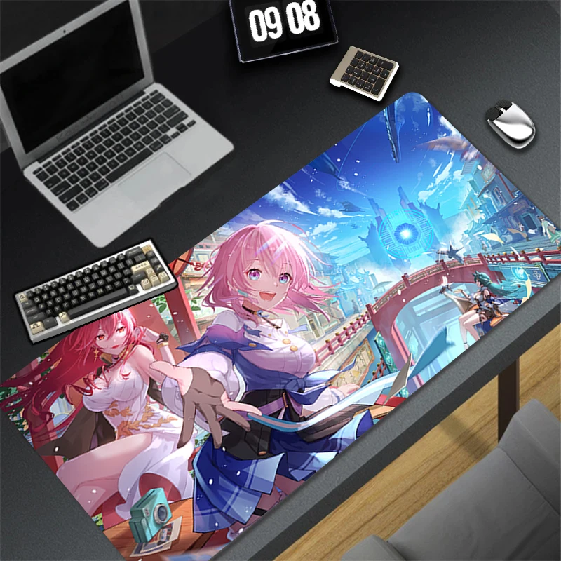 

Gaming Mouse Pad Honkai Star Rail March 7th Multi Size Table Keyboard Pad Mousepad Computer Play Mat Rubber Mausepad Desk Mat