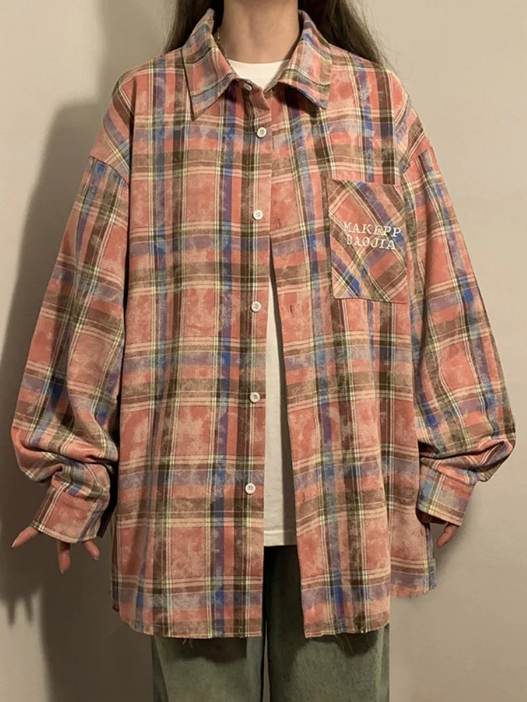 

Plaid Long Sve Men's irt 2025 New Spring Seasonal Design Sensation Embroidery Outerwear Casual Faion Youth Trend