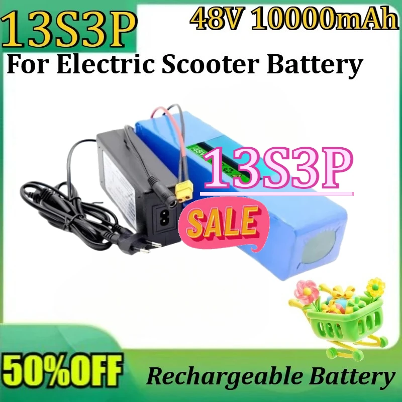 

New 48V 10Ah 13S3P Lithium Ion High Quality Battery with BMS Protection for Electric Scooter Battery