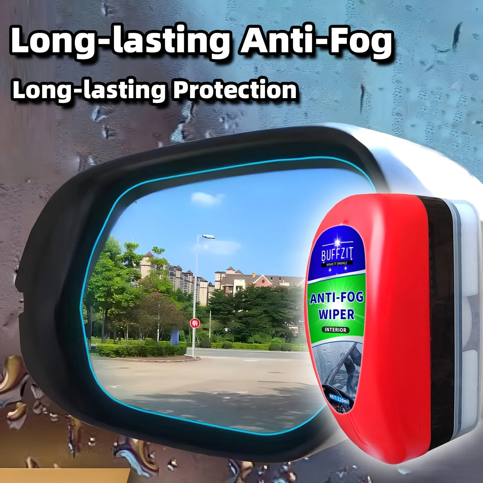 Automotive windshield anti-fog wiper, portable automotive glass defogger to prevent fog generation, for cars, motorcycle helmets