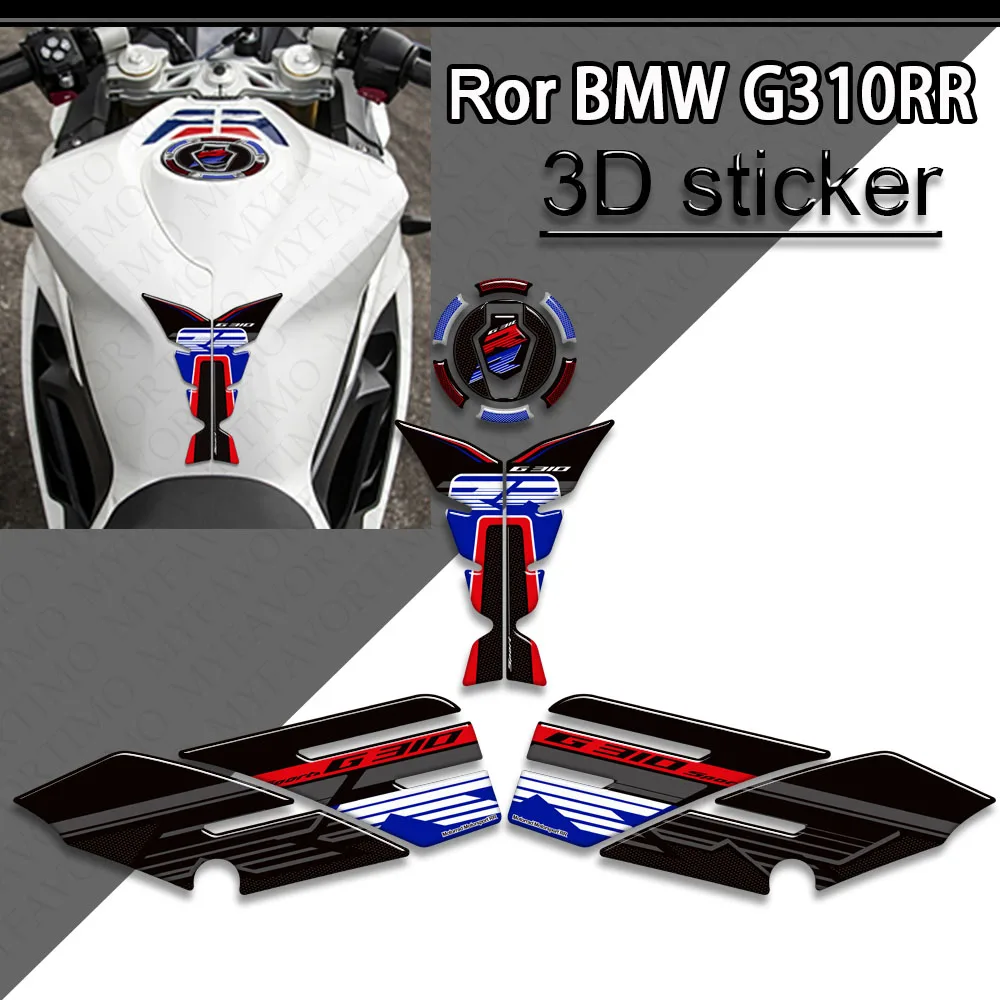 

2023 2024 2025 Motorcycle Tank Pad Side Grips Gas Fuel Oil Kit Knee Protector Resin Stickers Decals For BMW G310RR G 310 RR G310