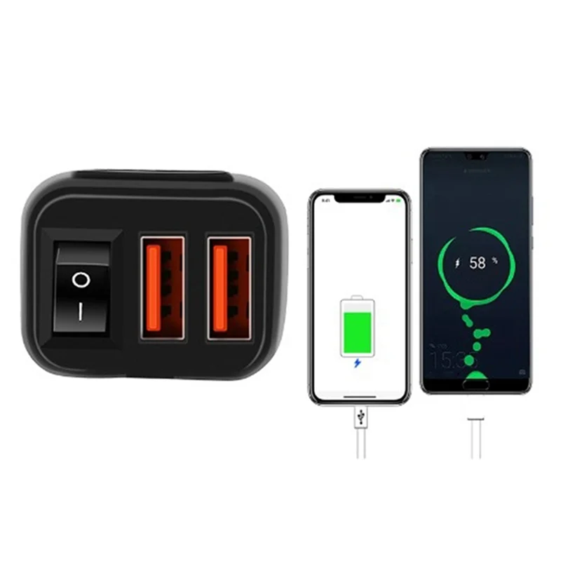 

QC3.0 мотоциклетная розетка водонепроницаемая двойная USB зарядное устройство для быстрой зарядки цифровой дисплей вольтметр аксессуары для мотоциклов