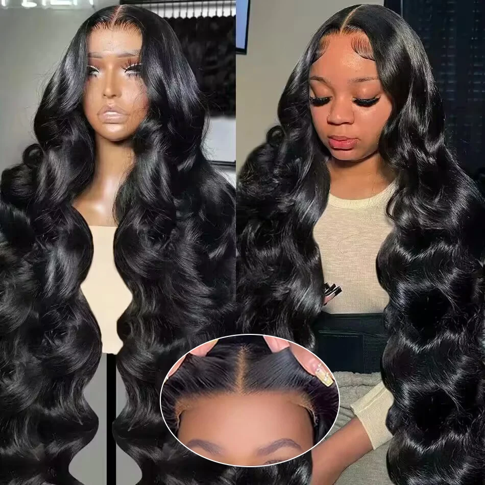 Ready To Wear Body Wave Lace Front Human Hair Wig 36inch Glueless Wig Human Hair Pre Plucked HD Transparent Ready To Go