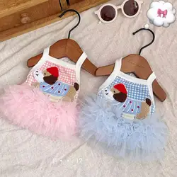 Vestido para perros pequeños con falda de tul a cuadros - Princesa