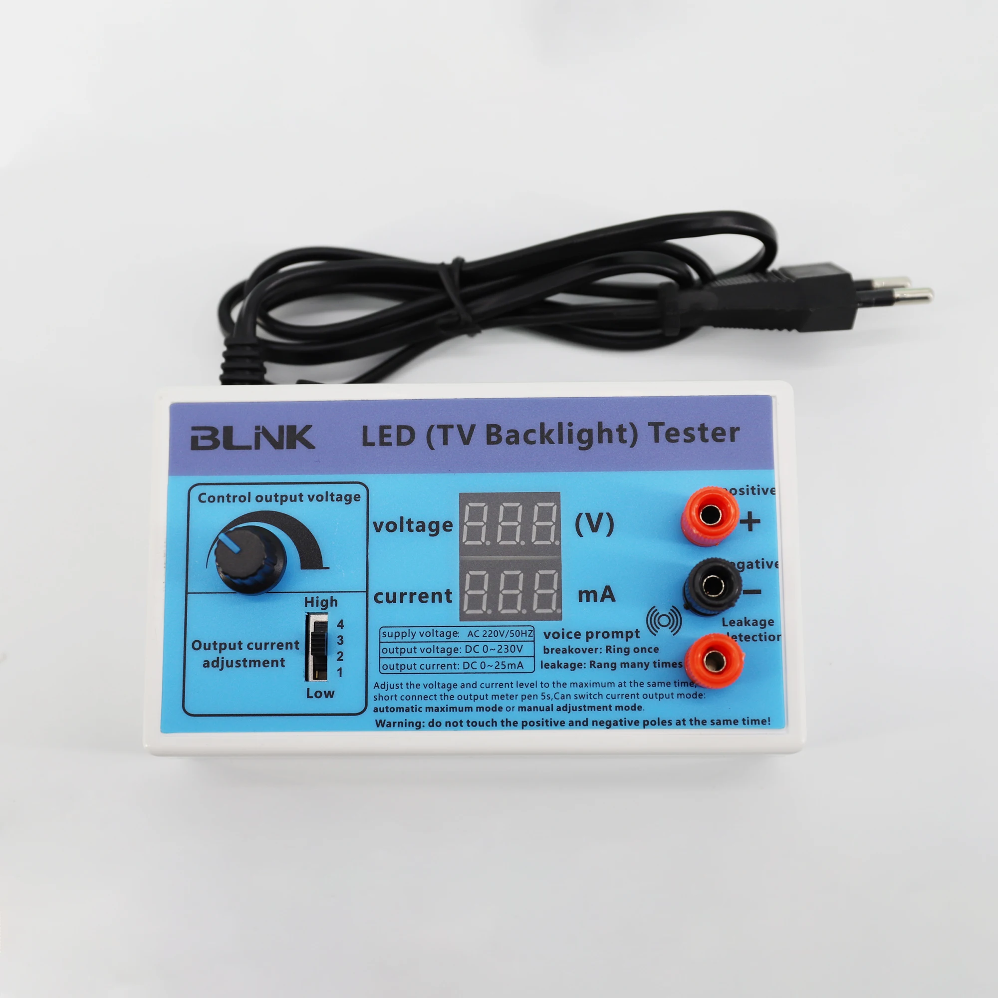 New 0-230V Output LED TV Backlight Tester LED Strips Test Tool with Current and Voltage Display for All LED Application
