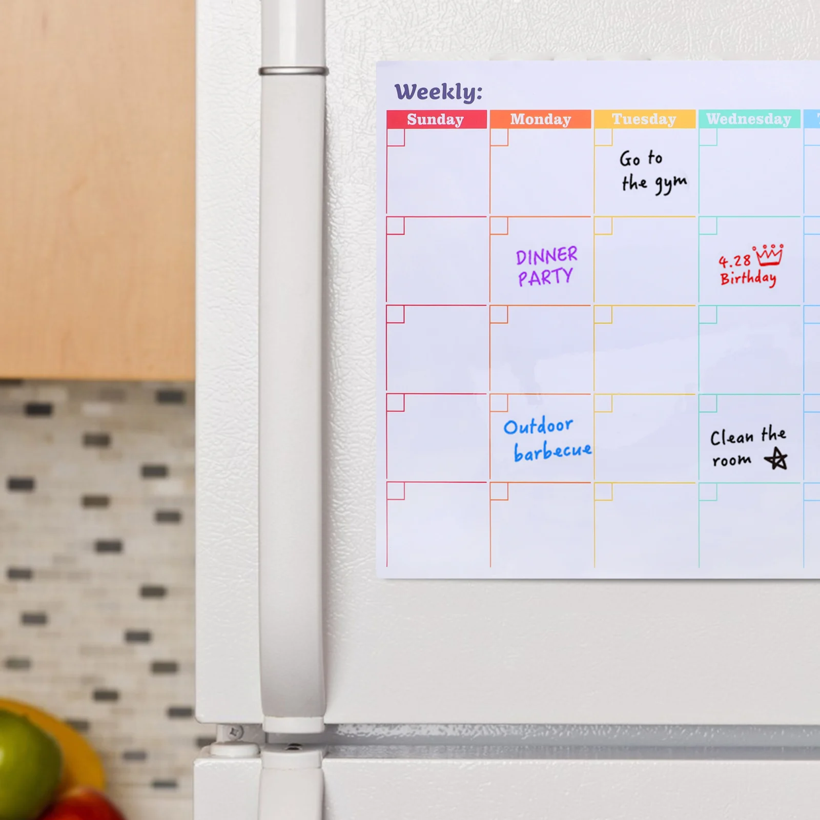 

Magnetic Monthly Planner Whiteboard Fridge Calendar Dry Erase Board Smooth Surface Easy Wipe Reusable Home Office School Pet