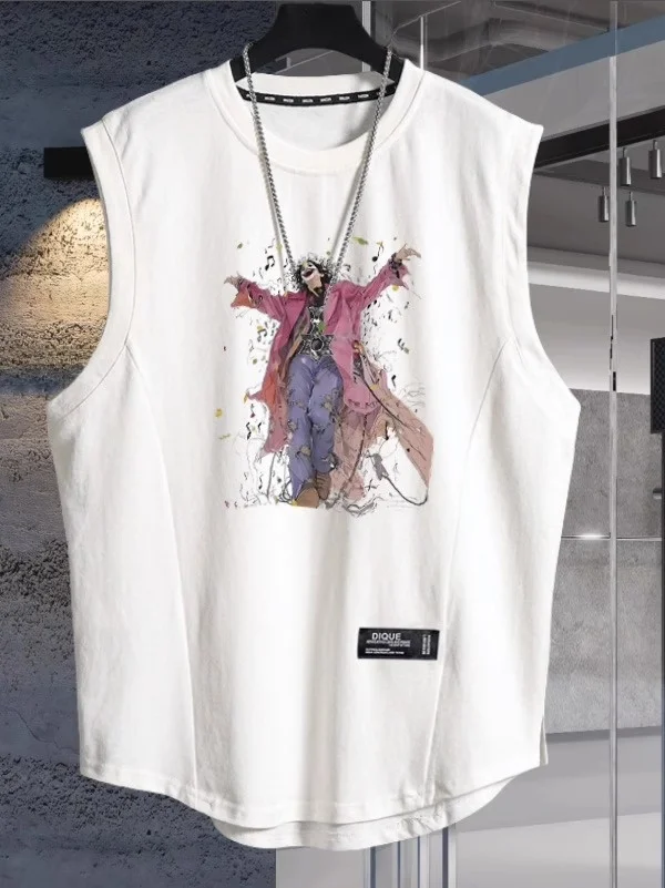 

Loose Fit Pure Cotton Svel Fitn Vest for Men Summer New Sle plus Size Breathable Comfortable Teenager Casual Wear