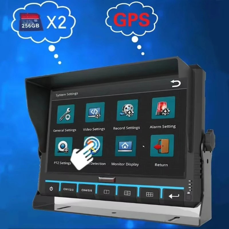 6CH 1080P شاشة تعمل باللمس DVR نظام مساعد السائق للمركبة عكس المساعدة وإدارة الأسطول مع نظام تحديد المواقع 4G #4