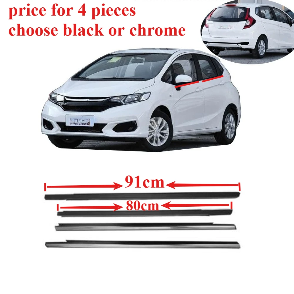 

4 Pieces Outside Moulding Belt Line Seal for Jazz GK GH GP 2015-2020 Rain Top Cutter Window for Fit 91cm 80cm 72450-T5H-H01