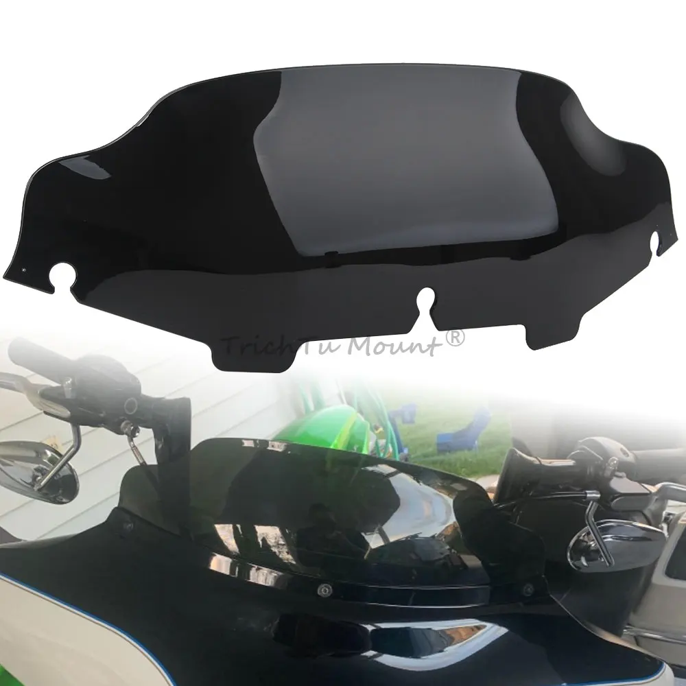 

6'' Motorcycle Part Windscreen Wind Deflector Windshield Black ABS Plastic For Trike Tri Glide Ultra Classic FLHTCUTG 2009–2013