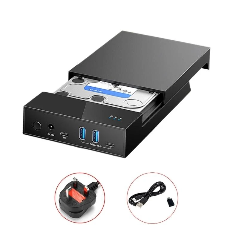 

5asd 3.5" & 2.5" SSD Enclosure USB3.0 Docking Station Case For 3.5/2.5Inch Drives