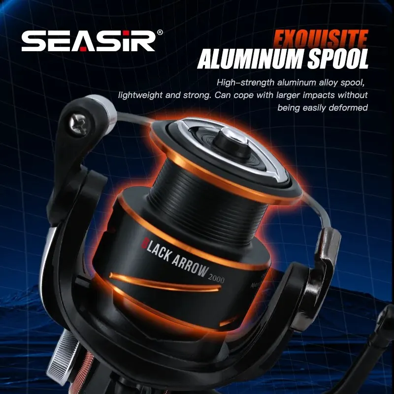 Carrete SEASIR Flecha Negra – 5+1 rodamientos y arrastre suave - imagen 3