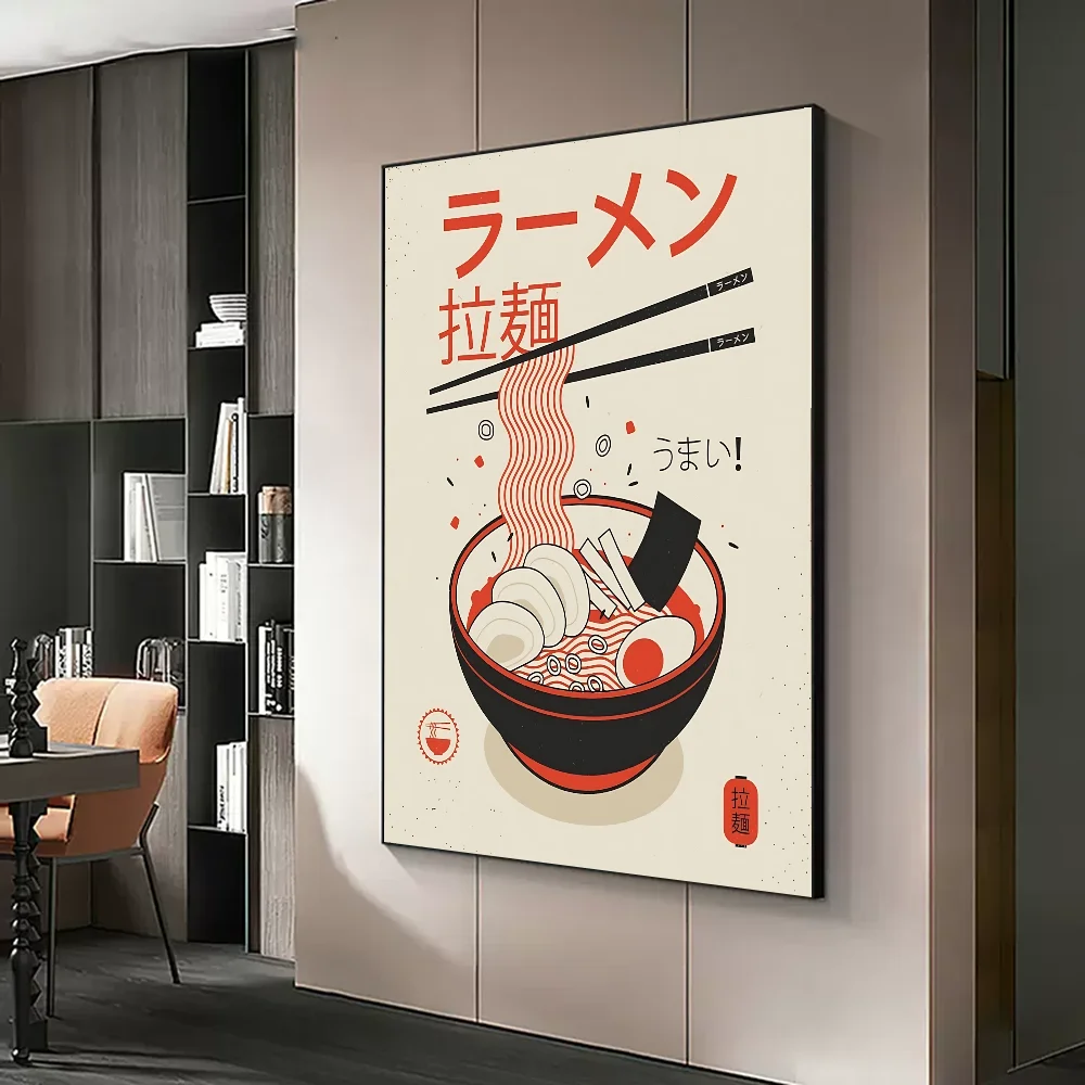 Ilustrasi Vintage Jepang Ramen film poster lengket ruang Vintage Bar kafe dekorasi Nordic dekorasi rumah