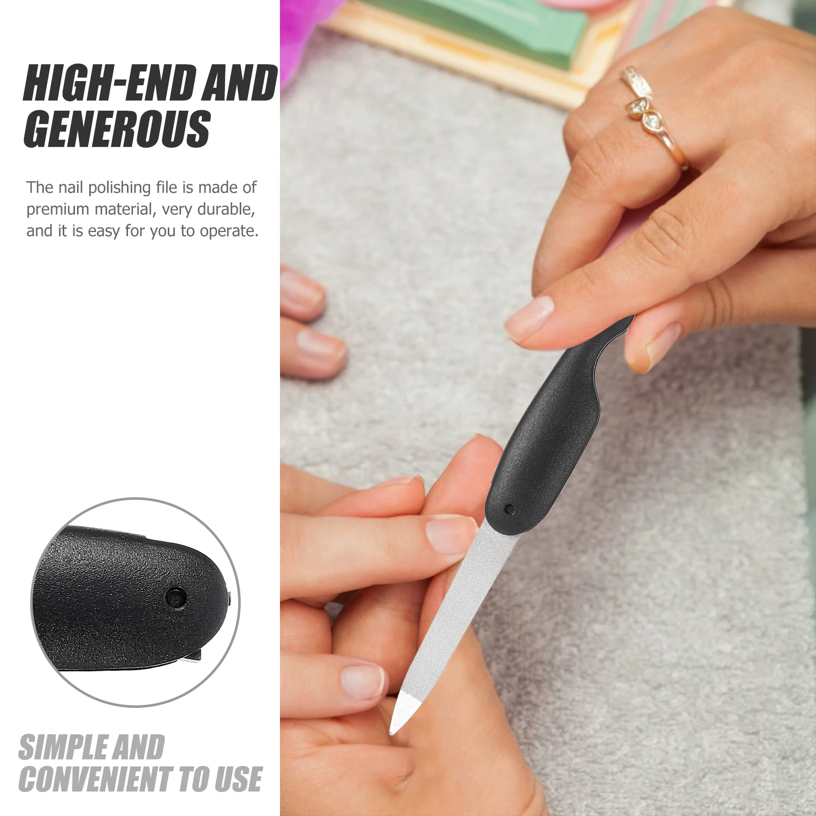 

6pcs Folding Stainless Steel Portable Mini Manicure Tools For Thick Toenails Art Pedicure Buffing Shaping Trimming Files Bulk