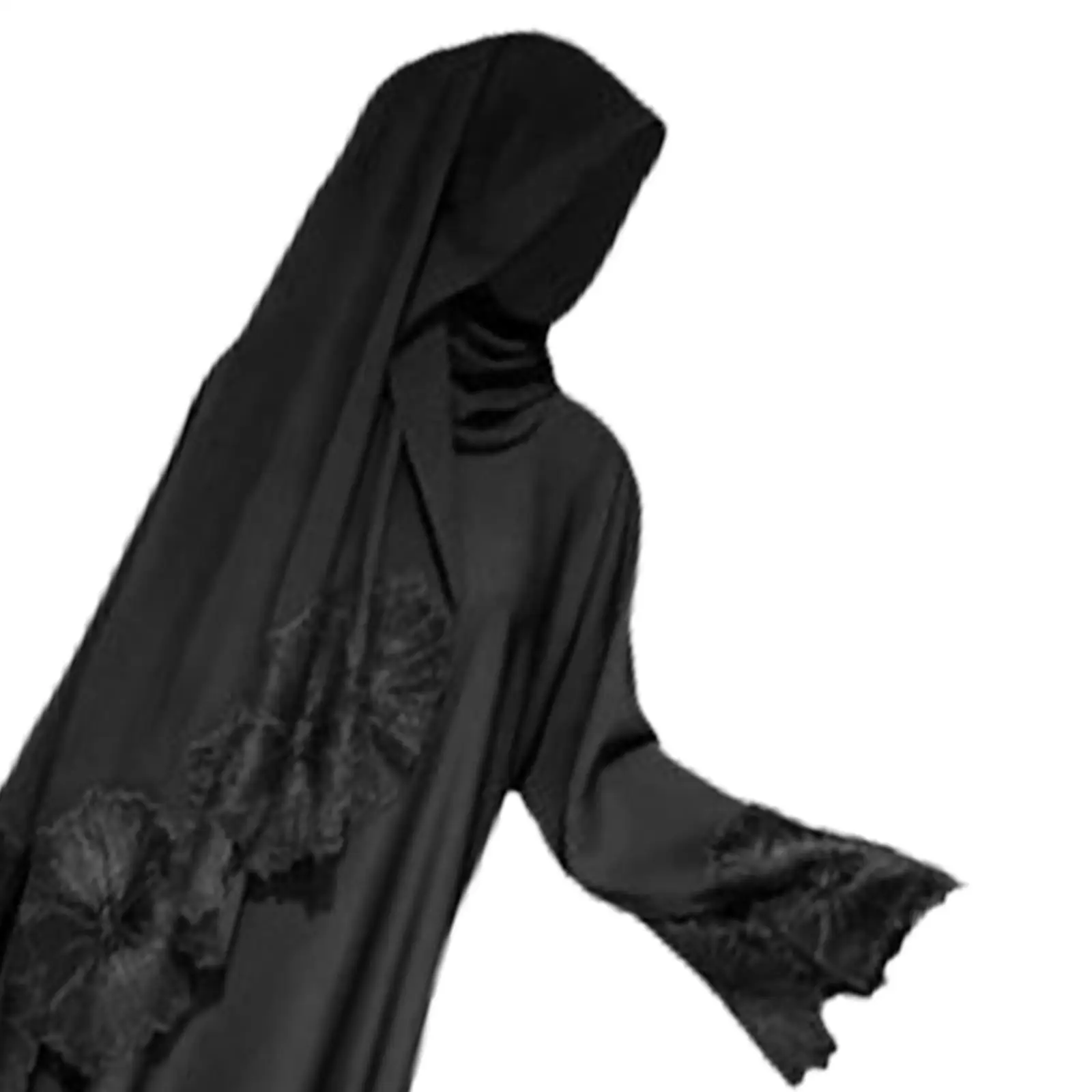 Women Muslim Robe with Headscarf S Size for Casual Ethnic Festivals Party