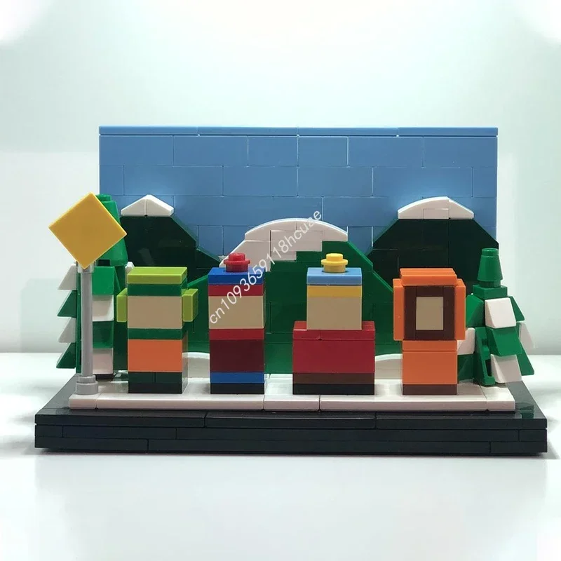 266-teiliges MOC South Park Postkarten-Vignetten-Modell Bausteine DIY Montage Geburtstagsgeschenk Kreatives Spielzeug Festliche Geschenke