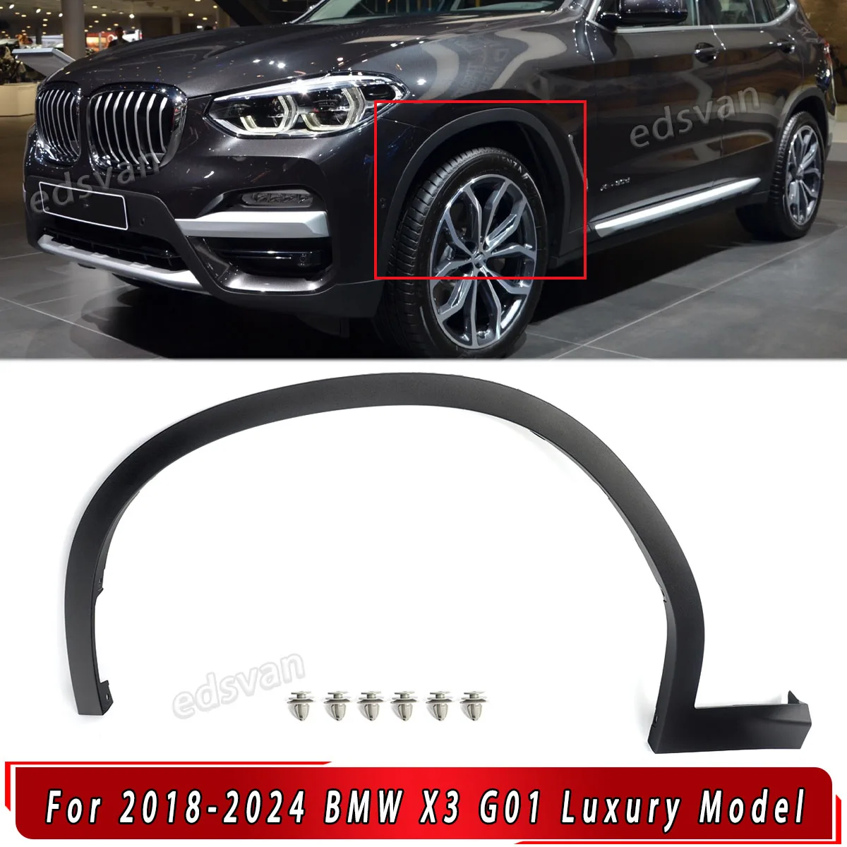 Fit For BMW X3 G01 xDrive30i Outdoor Edition Sport 2018 2019 2020 2021 2022 2023 2024 Front Left Fender Flare Wheel Arch Trim