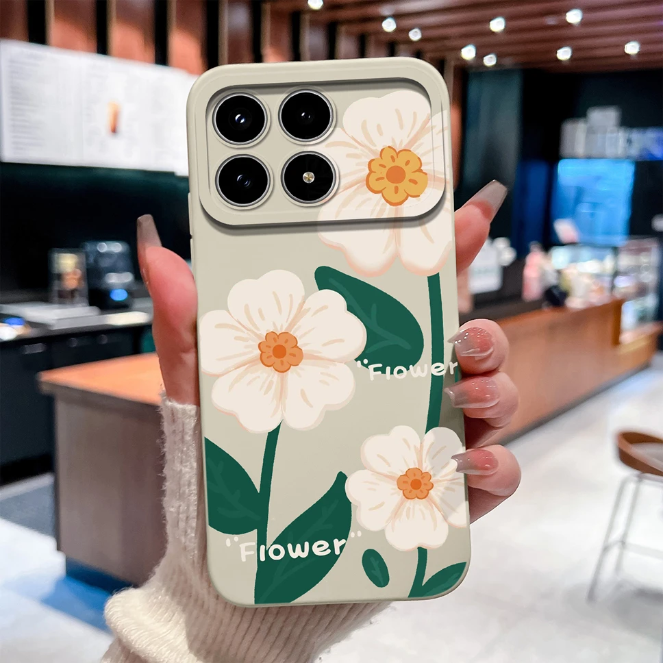 ل Xiaomi Poco F8 Pro / F8 الترا جراب هاتف موضة الزهور لينة السائل سيليكون عالية الجودة قذيفة ل Poco F 8 الترا الوفير