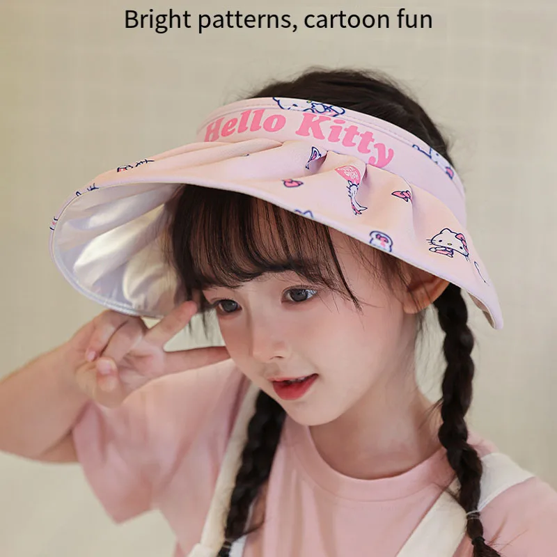 Kawaii Cinnamoroll Boys Girls Sun Protection Hat Summer Anti-Uv Sunshade Cap Anime My Melody Kuromi Hangyodon Shell Hat Gifts