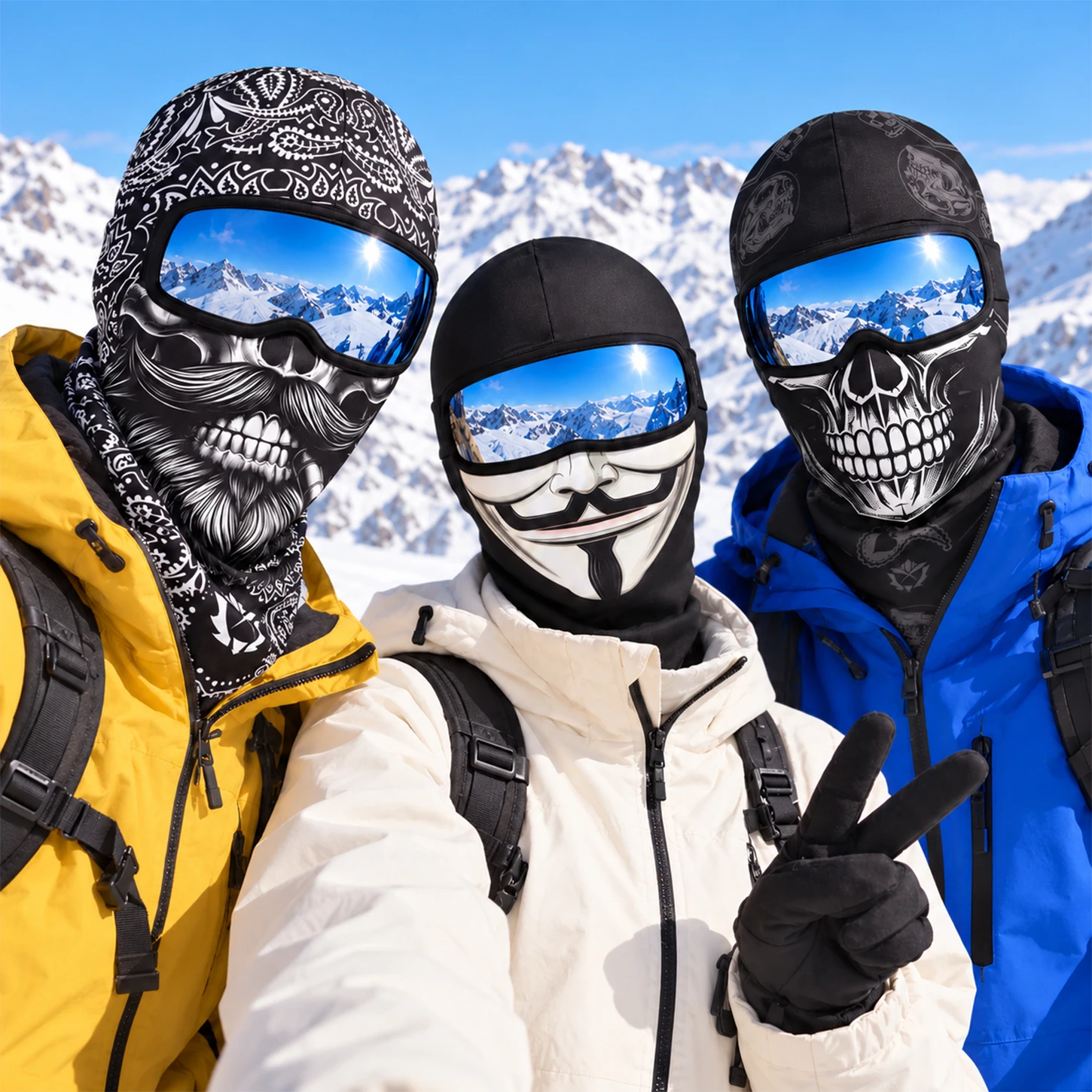 Balaclava Ski Mask Windproof Fleece - ผ้าคลุมศีรษะสำหรับขี่มอเตอร์ไซค์ผู้ชาย ให้ความอบอุ่นในฤดูหนาว กันลมหนาว สำหรับผู้หญิง ใช้กับหมวกกันน็อค ปิดเต็มหน้า