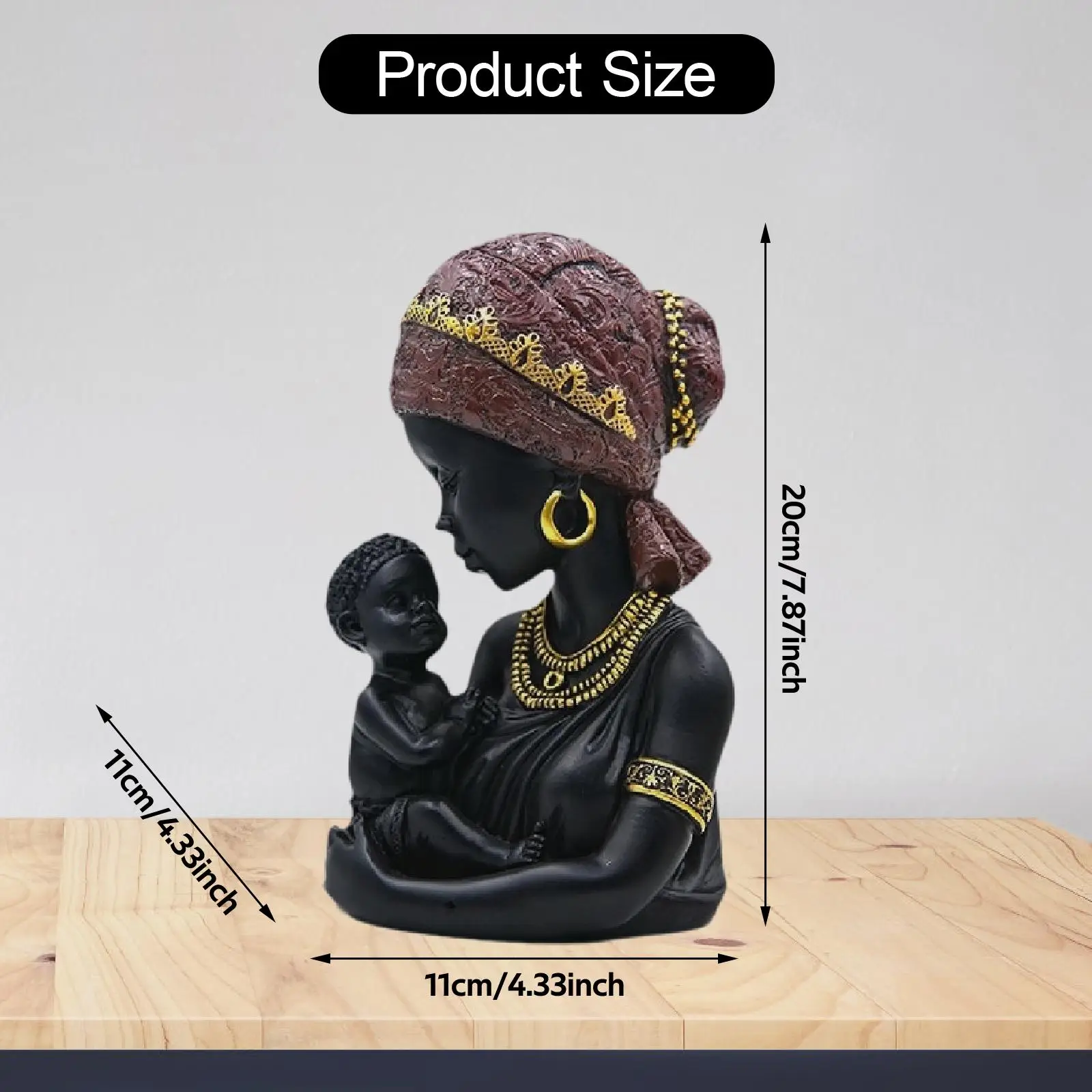 African Art Bust Statue Resin Sculpture Luxury Home Decoration Figurine for Room and Shelf Accessories