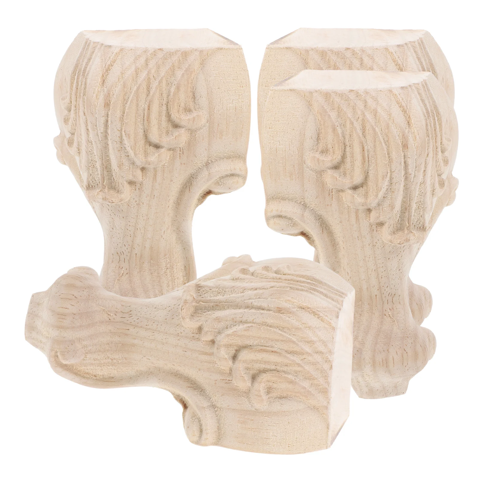 

4Pcs Wooden Furniture Legs Sofa Feet Wooden Solid Wood Sofa Leg Replacement for Cabinet Couch Dresser DIY Unfinished Furniture