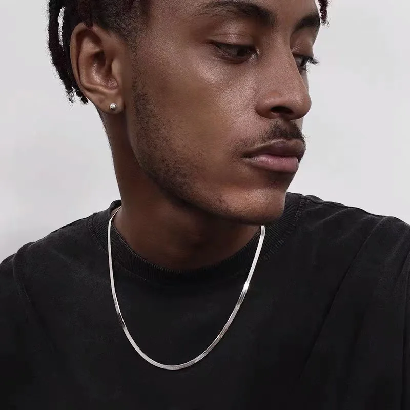 Hip-Hop-Schlangenkette für Männer und Frauen, Punk-Stil, 2 bis 3 mm, Edelstahl-Choker-Halskette, Vintage-Schmuckzubehör – Detail 1