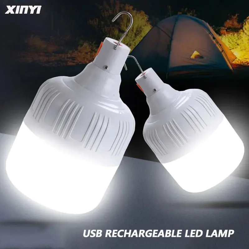 Outdoor USB Rechargeable Mobile LED Lamp Bulbs Emergency Light Portable Hook Up Camping Lights Home Decor Night Light Hot Sale