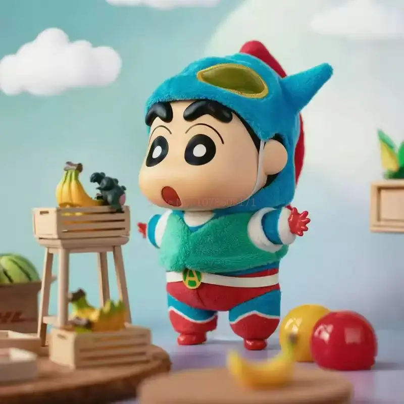 Miniso crayon shinchan vestir-se festa série caixa cega kit garagem de vinil kawaii decoração desktop caixa surpresa presente aniversário do miúdo