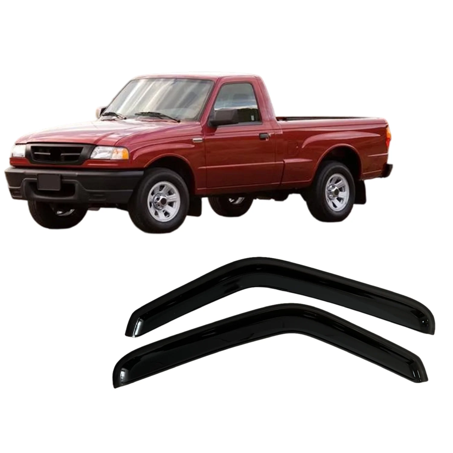 

Window Visor For MAZDA B2300 1994-2010 STANDARD CAB PICKUP In-channel Style Rain Guard Side Vent Deflector Weathershield Inside