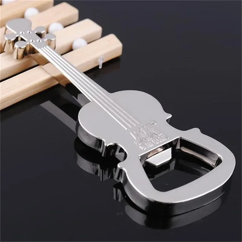 Simulation Guitar Model Bottle Opener, Key Ring Chain Pendant, Creative Musical Instrument, Small Metal Bottle Opener