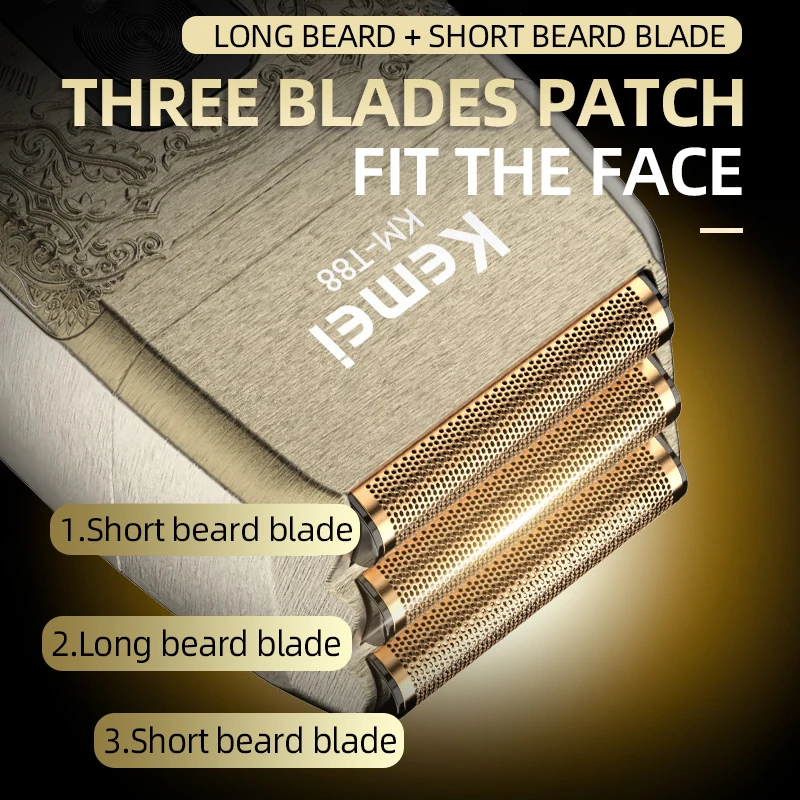 Kemei 8500 RPM Scheerapparaat Professionele Elektrische Scheerapparaat Scheren Machine Krachtige Baard Trimmer Metalen Scheermes LED Display Scheerapparaat voor Mannen