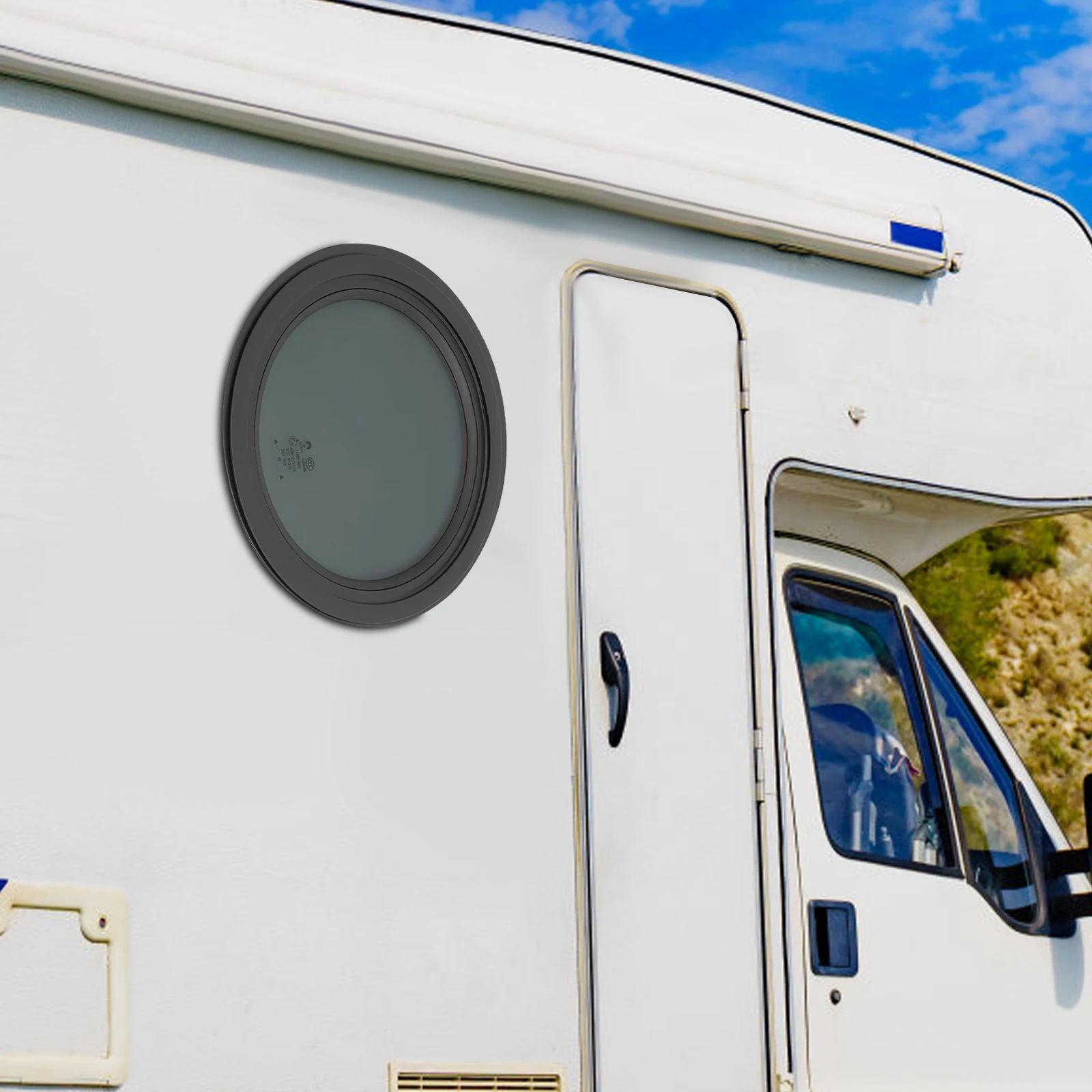 

12 inch Round Fixed RV Window with Trim Ring Fits on Walls of 0.12-0.24 Inches for RV Campers Cargo and Vertical Trailers