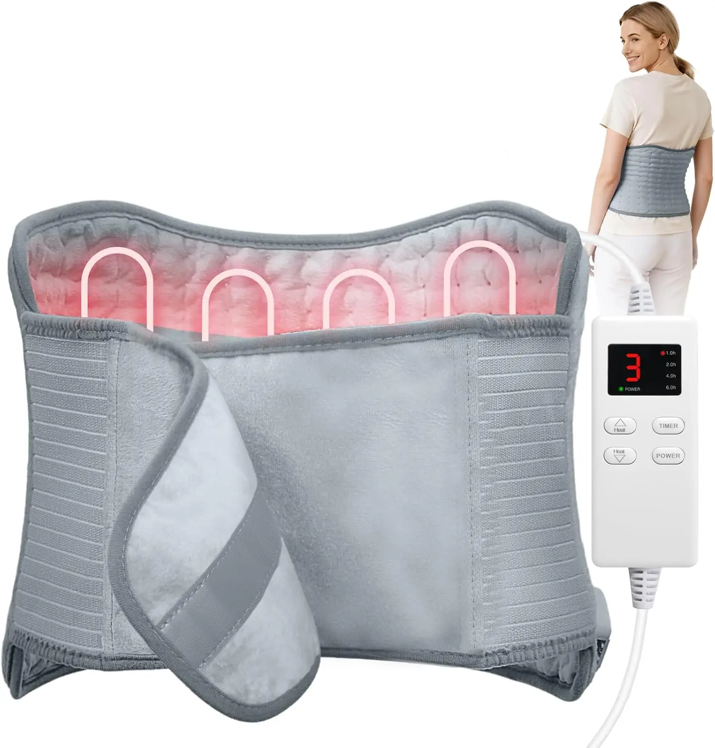 

Heating Pad for Period Cramps, 6 Heat Levels, Portable Electric Heat Pad for Back, Neck, Shoulder, Abdomen Pain Relief – Gift fo