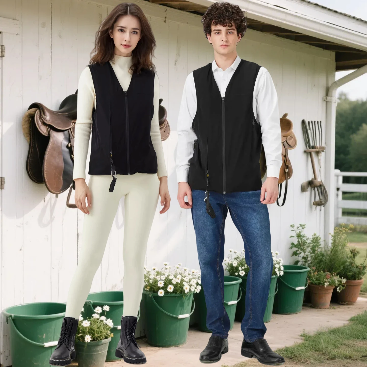 Equestrian riding airbag vest