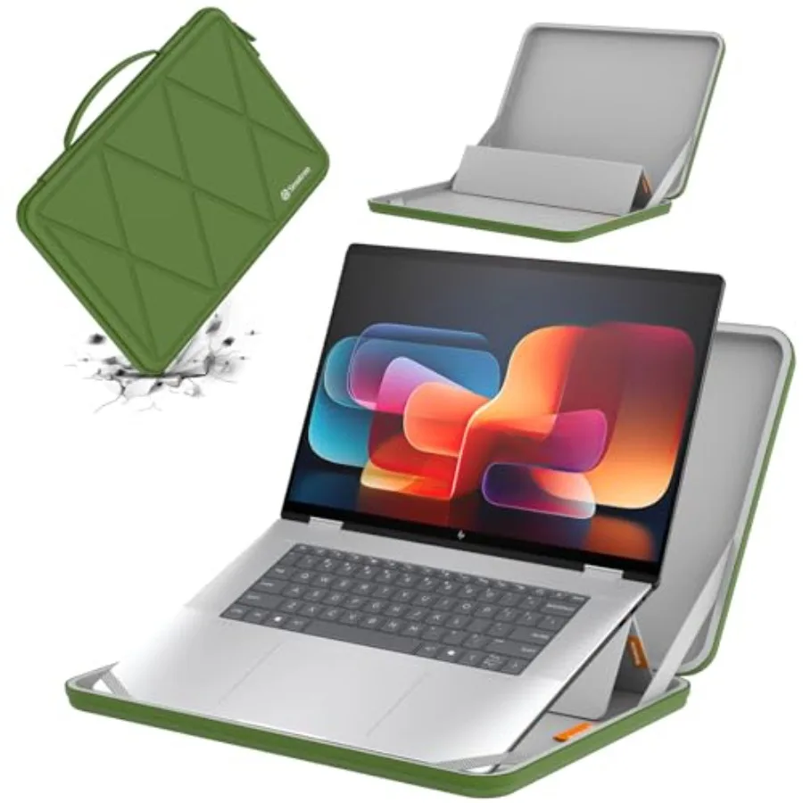 

85T Hard EVA Protective Sleeve Case with Stand Compatible for 16inch HP Envy x360 2in1 16tac000, for 15.6inch HP255 G9 Notebook