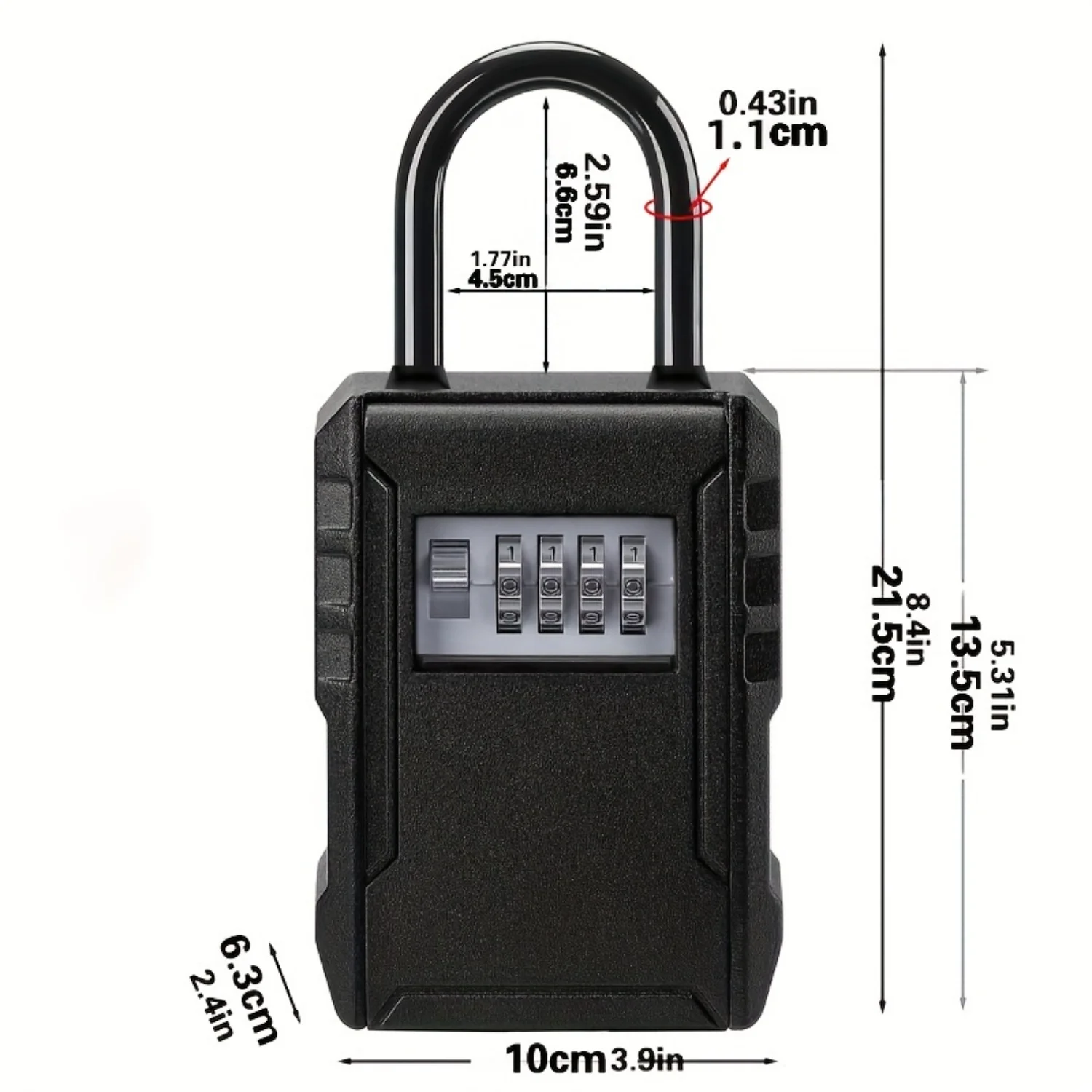 

Portable Combination Lock Box Wall Mount Secure Key Safe with Resettable Code (1 Piece, Black) - Ideal for Outhouse Keys, Apartm