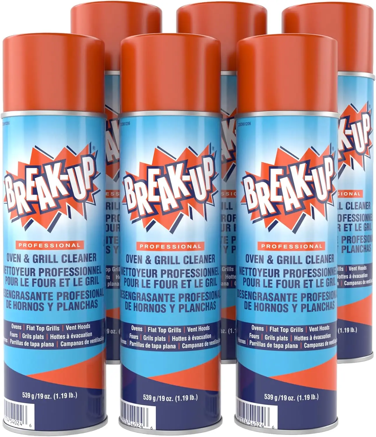 

Профессиональный спрей для чистки духовок и грилей, для удаления стойких жировых загрязнений, 19 унций, упаковка из 6 штук