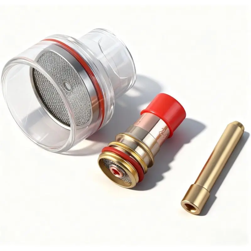 ABXD Gas Lens For Welding Torch Kit- Glass Cup Welding Torch Accessory For WP 17 18 26, Includes Collets Body& Silicone Ring(32M view 6