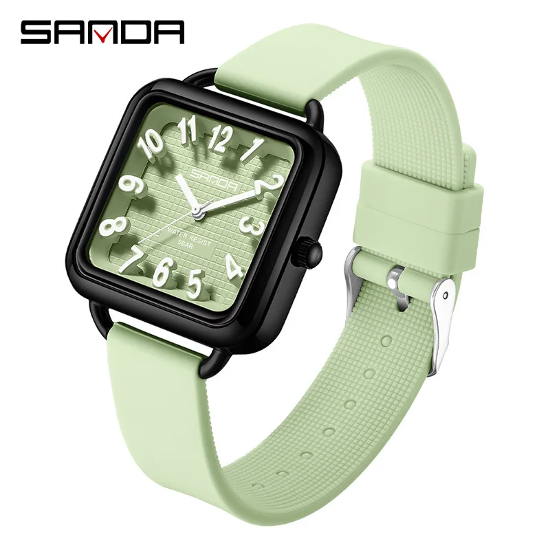 SANDA 3269 Reloj para estudiantes Nuevo reloj simple de moda Reloj de pulsera de cuarzo con escala digital grande resistente al agua