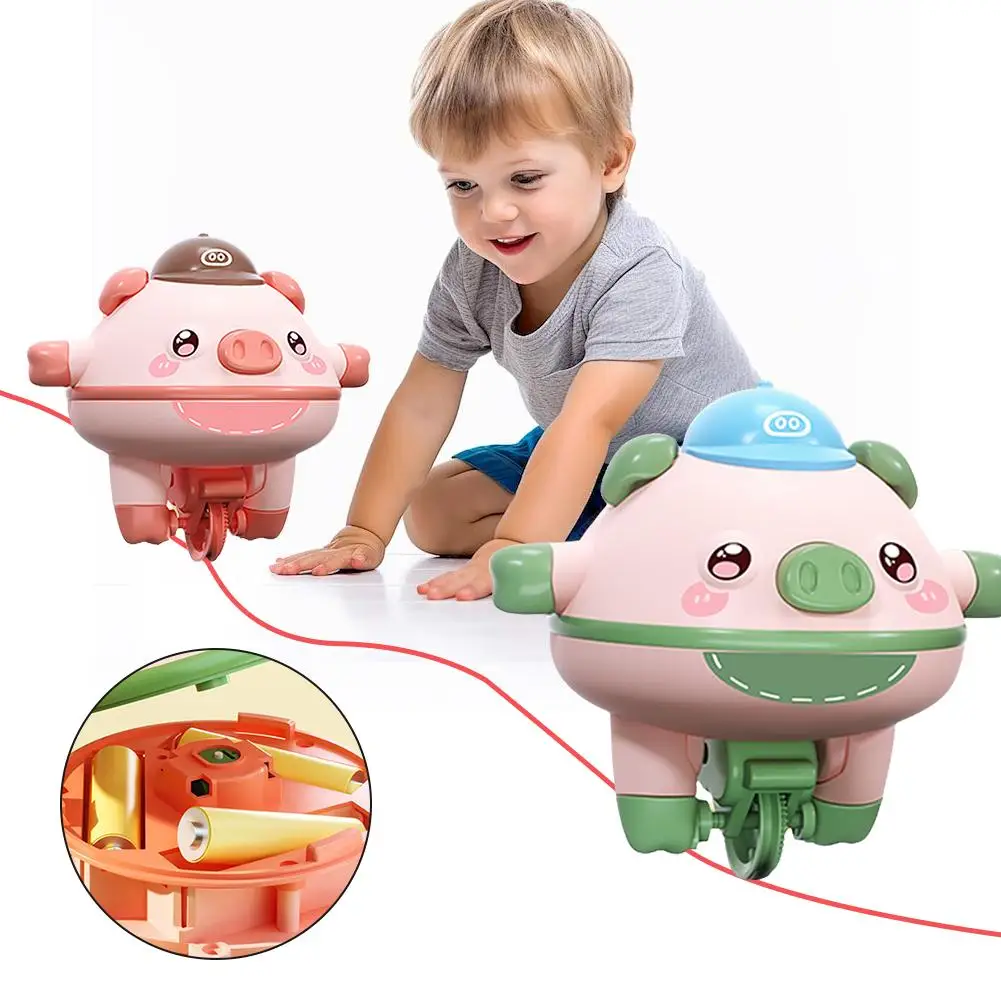 

Tumbler Novelty Tightrope Walking Unicycle Toy Roly-poly Balance Pig Piglet Fingertip Gyroscope For Kids Adults Gifts B0u3